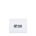 Identificador transparente em forma horizontal para lanyard vista principal
