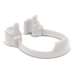 Suporte para telemóvel personalizado em forma de duas mãos a segurá-lo cor branco terceira vista