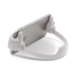 Suporte para telemóvel personalizado em forma de duas mãos a segurá-lo cor branco quinta vista