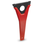 Raspador de gelo 3 em 1 de plástico reciclado com 3 funções cor vermelho