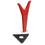 Raspador de gelo 3 em 1 de plástico reciclado com 3 funções cor vermelho terceira vista