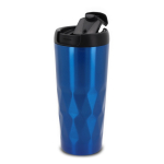 Copo térmico com design geométrico original de ondas 450ml Waves cor azul terceira vista