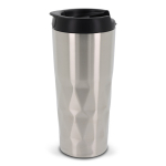 Copo térmico com design geométrico original de ondas 450ml Waves cor prateado sexta vista