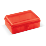 Marmita personalizada retangular com fecho de clip feita na UE, 950ml cor vermelho transparente