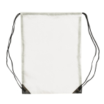 Mochila de cordas de poliéster de cores com cordões pretos cor branco segunda vista