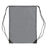Mochila de cordas de poliéster de cores com cordões pretos cor cinzento segunda vista