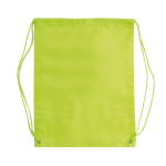 Mochila de cordas de poliéster com banda refletora horizontal cor verde-lima terceira vista
