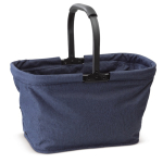 Cesta de campo feita de poliéster dobrável com bolso frontal cor azul-escuro segunda vista
