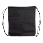 Mochila de cordões non-woven de cores com cordões pretos 75 g/m2 cor preto segunda vista