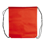 Mochila de cordões non-woven de cores com cordões pretos 75 g/m2 cor vermelho segunda vista