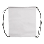 Mochila de cordões non-woven de cores com cordões pretos 75 g/m2 cor branco segunda vista