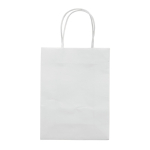 Saco de papel kraft de cores pequeno para presente 120 g/m2 cor branco segunda vista