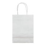 Saco de papel kraft de cores pequeno para presente 120 g/m2 cor branco terceira vista