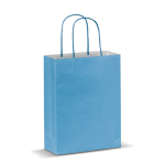 Saco de papel kraft de cores pequeno para presente 120 g/m2 cor azul-claro