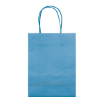 Saco de papel kraft de cores pequeno para presente 120 g/m2 cor azul-claro terceira vista