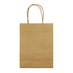 Saco de papel kraft de cores pequeno para presente 120 g/m2 cor castanho-claro terceira vista