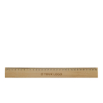 Régua de madeira de cedro com escala métrica até 30 cm vista principal