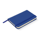Caderno RPET e PU cores vivas, fita a condizer, folhas pautadas FSC A6 cor azul quarta vista