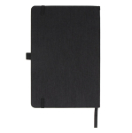 Caderno com capa de bambu com borda vertical e folhas pautadas A5 cor preto terceira vista