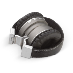 Auriculares leves com microfone incorporado e função mãos-livres cor preto quinta vista