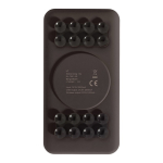 Bateria externa sem fios retangular colorida com ventosas cor preto quinta vista