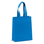 Saco pequeno de TNT laminado mate com alças a condizer 105 g/m2 cor azul