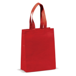 Saco pequeno de TNT laminado mate com alças a condizer 105 g/m2 cor vermelho