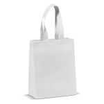 Saco pequeno de TNT laminado mate com alças a condizer 105 g/m2 cor branco