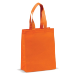 Saco pequeno de TNT laminado mate com alças a condizer 105 g/m2 cor cor-de-laranja