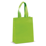 Saco pequeno de TNT laminado mate com alças a condizer 105 g/m2 cor verde-lima