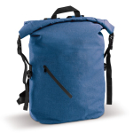 Mochila roll-top resistente à água com bolso frontal 22L cor azul terceira vista
