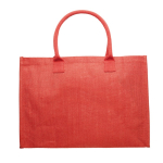 Saco de juta com alças curtas de algodão com capacidade de 8 kg cor vermelho terceira vista
