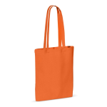 Saco de algodão com certificação OEKO-TEX colorido de 140 g/m2 cor cor-de-laranja