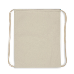 Mochila de cordas de algodão e certificação OEKO-TEX 140 g/m2 cor bege segunda vista