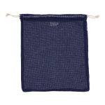 Saco reutilizável de algodão para frutas e verduras 25x30 cm cor azul-escuro segunda vista
