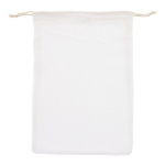 Saco reutilizável de algodão para frutas e verduras 30x40 cm cor branco