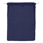 Saco reutilizável de algodão para frutas e verduras 30x40 cm cor azul-escuro