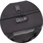 Saco de viagem de RPET com duplo compartimento para roupa 23L cor preto quarta vista