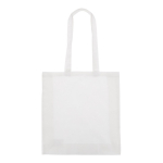 Saco de algodão reciclado pequeno com forro e asas a condizer 140 g/m2 cor branco segunda vista