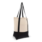 Saco de algodão com detalhe de cor na base e nas asas 140 g/m2 cor preto