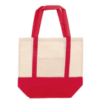 Saco de algodão com detalhe de cor na base e nas asas 140 g/m2 cor vermelho segunda vista