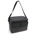 Saco térmico promocional preto de RPET com alça de ombro 8L cor preto