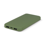 Bateria externa compacta 10.000mAh em plástico reciclado cor verde oliva