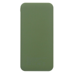 Bateria externa compacta 10.000mAh em plástico reciclado cor verde oliva terceira vista