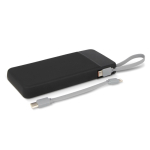 Powerbank de plástico reciclado com carregamento rápido 10.000mAh cor preto