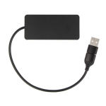 Hub USB de alumínio com 3 portas e cabo de 20cm cor preto quarta vista