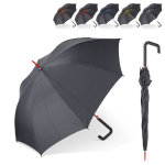 Guarda-chuva promocional com cabo geométrico e detalhes coloridos Ø106