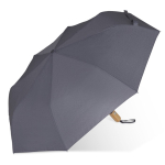 Guarda-chuva dobrável con logo de RPET com cabo de madeira Ø94 cor cinzento