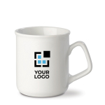 Caneca de porcelana branca com bordo arredondado e capacidade de 280ml vista principal