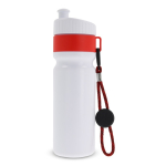 Garrafa desportiva livre de BPA com detalhe a cor e correia 500ml cor vermelho
